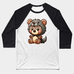 Cute Wolf Bear kawaii Baseball T-Shirt